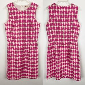 Brooks Brothers Red Fleece Pink White Tweed Sleeveless Sheath Dress - Size 10